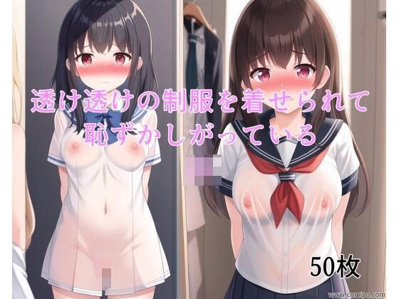 透け透けの制服を着せられて恥ずかしがっているJK メイン画像