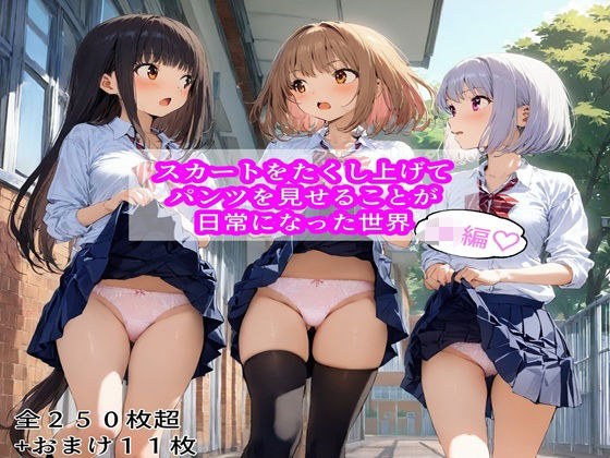 スカートをたくし上げて見せることが日常になった世界  JK編 メイン画像