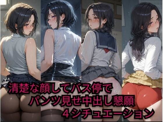 清楚な顔してバス停でパンツ見せ中出し懇願4シチュエーション メイン画像