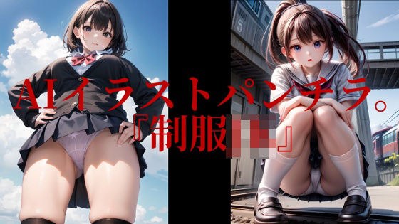 AIイラストパンチラ。『制服JK』 メイン画像