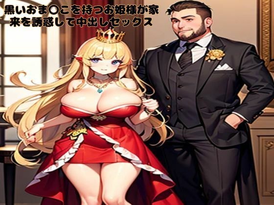 黒いおま〇こを持つお姫様が家来を誘惑して中出しセックス メイン画像