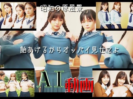 AI動画〜昭和の原風景〜飴あげるからオッパイ見せてよ メイン画像