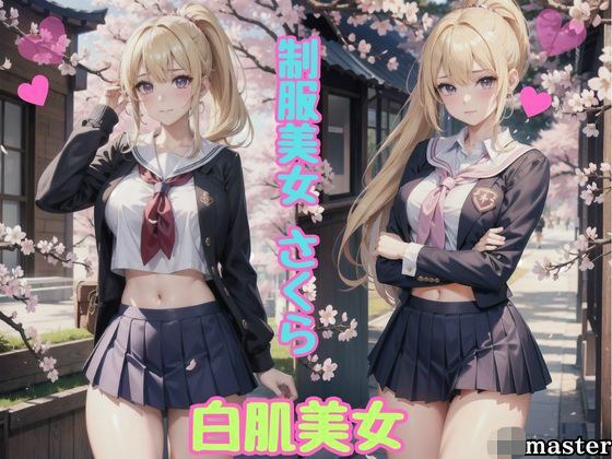 白肌女子校生×桜 メイン画像
