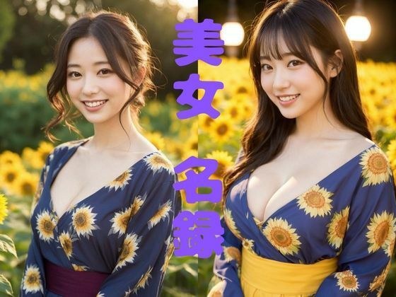 【美女名録】vol4.15  向日葵の夜──ひまわり畑で待つ君  204枚【AIグラビア写真集】 メイン画像