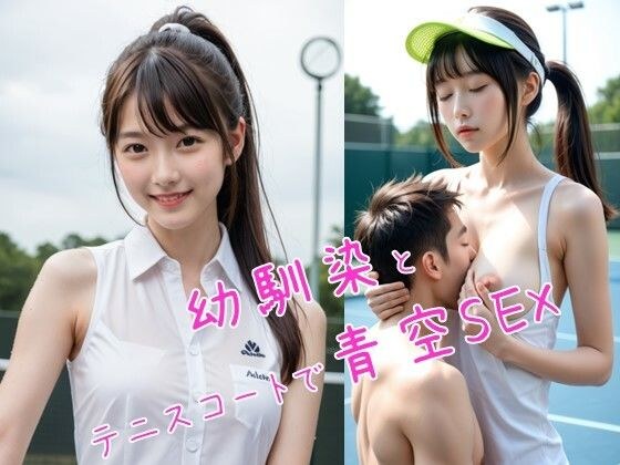 幼馴染とテニスコートで青空SEX