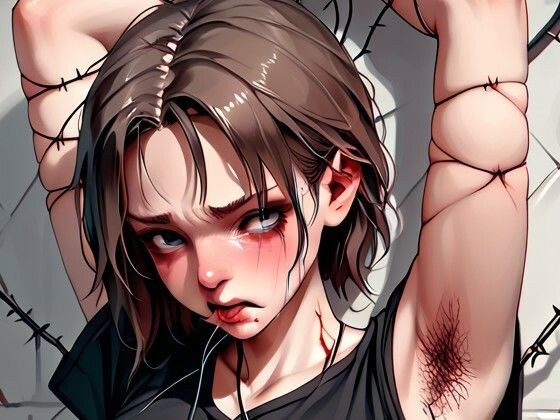 近未来女性兵士鉄線拷問1 メイン画像