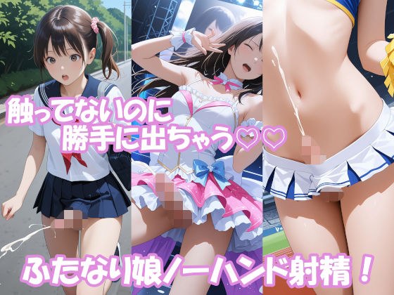 触ってないのに勝手に出ちゃう！ふたなり娘ノーハンド射精 メイン画像