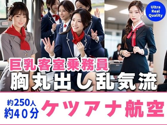 【約40分】『ケツアナ航空』客室乗務員、胸丸出し乱気流。-AIで描く究極の美女達- メイン画像