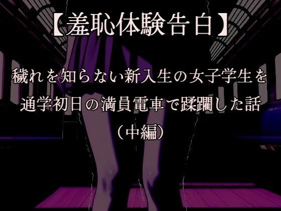 【羞恥体験告白】穢れを知らない新入生の女子学生を通学初日の満員電車で蹂躙した話（中編）CGなし版 メイン画像