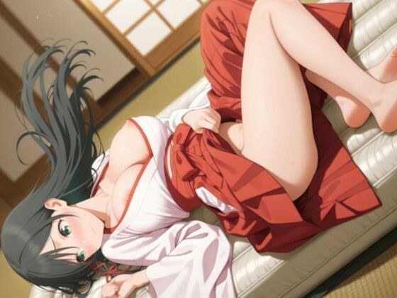 甘神風味  僕を胸で誘惑する巫女さん メイン画像