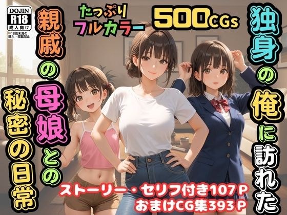 【500枚】独身の俺に訪れた親戚の母娘との秘密の日常【オナニーのお手伝いの記録】【熟女】【妹】【パイパンロリ美少女】