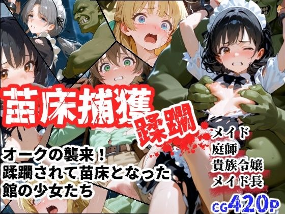 苗床捕獲-蹂躙- オークの襲来！蹂躙されて苗床となった館の少女たち メイン画像
