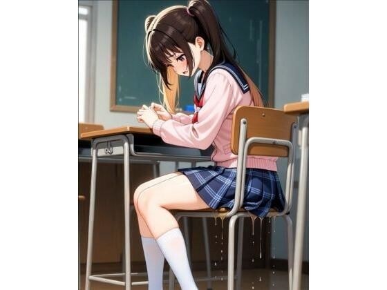 ピンク色カーディガン  教室  おもらし メイン画像