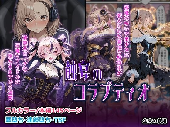 蝕宴のコラプティオ  淫魔の呪いで美少女に変えられた高慢な特待生が、清楚系ビッチな淫魔Vアイドルに堕ちるまでの2週間 メイン画像