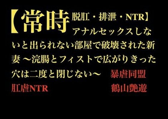 【常時脱肛・排泄・NTR】アナルセックスしないと出られない部屋で破壊された新妻 〜浣腸とフィストで広がりきった穴は二度と閉じない〜 メイン画像