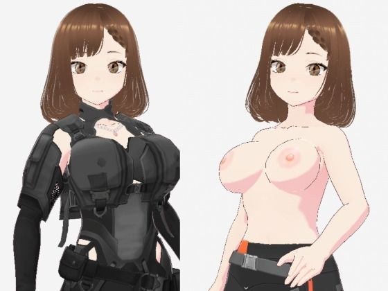 黒いウェアを着ている巨乳のお姉さん（セリフなし  3DCGモデル  イラスト集） メイン画像