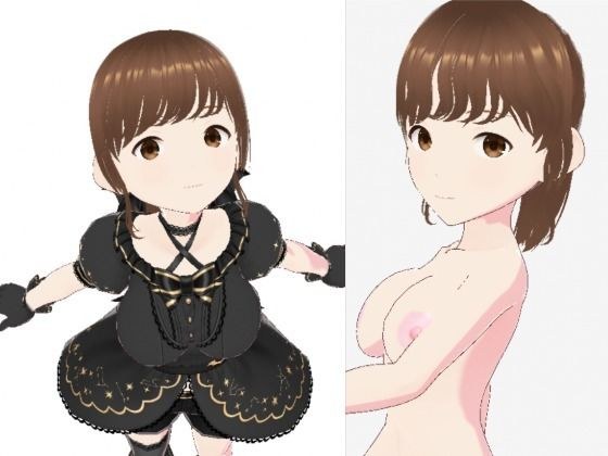 黒いドレスを着たお姉さん（セリフなし  3DCGモデル  イラスト集） メイン画像