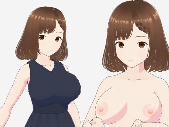 黒いワンピースの巨乳のお姉さん（セリフなし  3DCGモデル  イラスト集） メイン画像