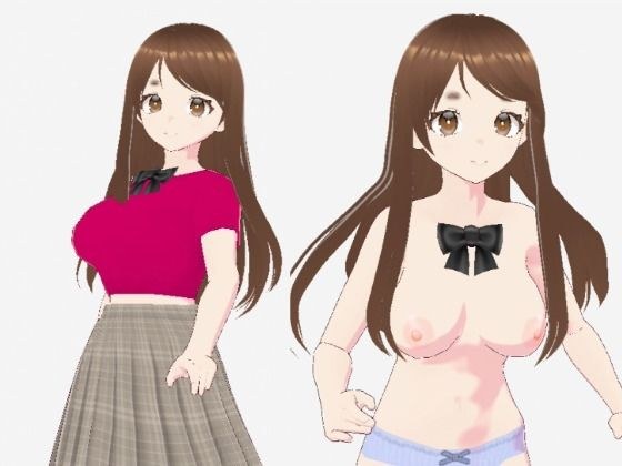 赤いシャツに蝶ネクタイの巨乳美女（セリフなし  3DCGモデル  イラスト集） メイン画像