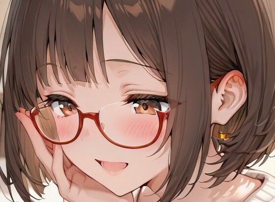 巨乳眼鏡の女の子 メイン画像