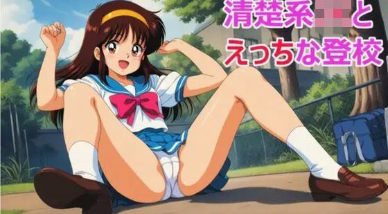 清楚系JKとエッチな登校 メイン画像