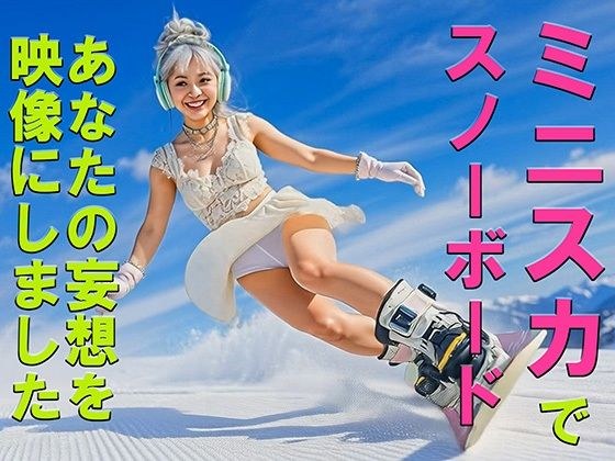 妄想15 ミニスカでスノーボード 尻もち開脚 AI生成動画 メイン画像