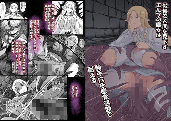 傲慢で人間を見下すエルフの魔女は触手穴を感覚遮断で耐える メイン画像