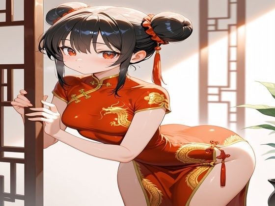 赤いチャイナ服を着た女の子と・・・ メイン画像