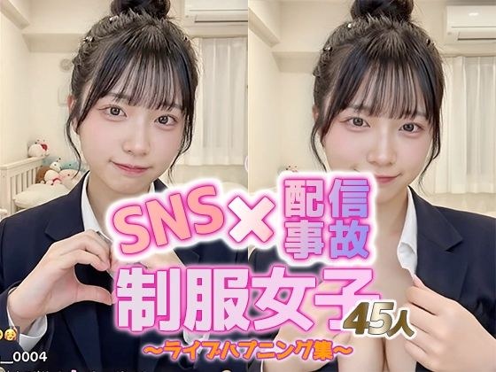 【動画】SNS×配信事故｜制服女子45人のライブハプニング集 メイン画像