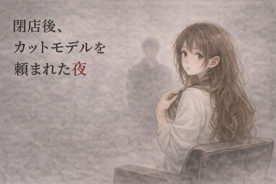 閉店後、カットモデルを頼まれた夜 ―少しだけのはずが― メイン画像