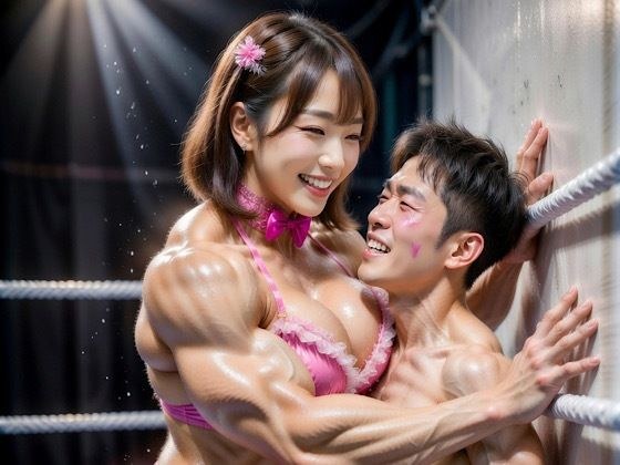 笑顔のまま男を圧倒する最強女子レスラー メイン画像