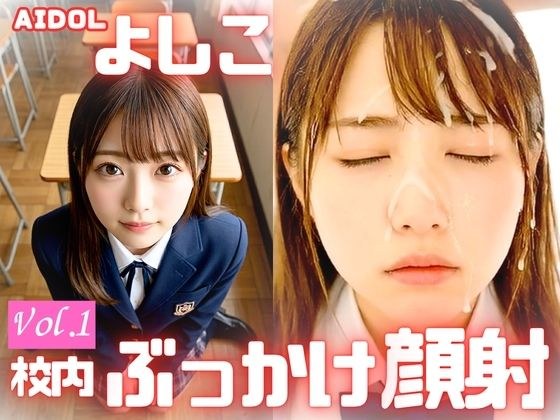 AIDOLよしこ ぶっかけシリーズvol.1 校内の色んな場所で18才のよしこに顔射4連発！ メイン画像