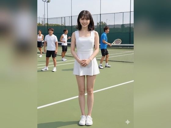 【AI生成作品part2】  テニスウェアの新妻のパンチラとブラ、転校生のパンチラを撮影