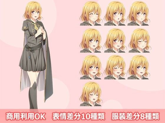 [Standing picture material] Short blonde wizard girl full set PSD pack