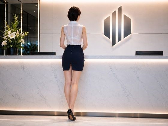 飼育された美人受付嬢の巨尻 メイン画像