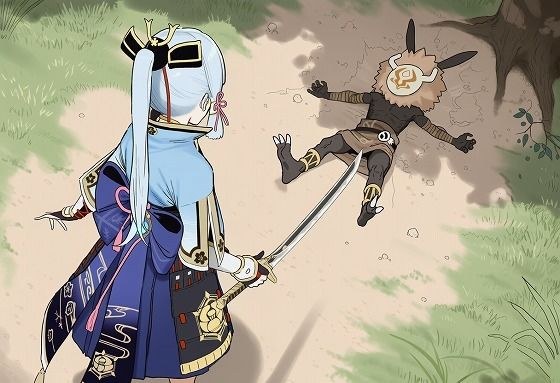 A story about Hilchar and Ayaka Kamisato becoming friends メイン画像