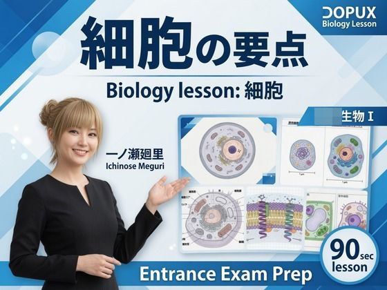 【▲20】一ノ瀬廻里 大学に進学し強豪予備校『DOPUX(ドピュックス』で生物I,IIを教える名物講師に!(Vol.002:細胞) メイン画像