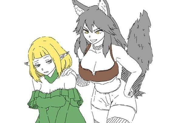 A story about a wolf-eared swordsman and a servant elf who get dragged into naughty trouble due to a demon's curse.