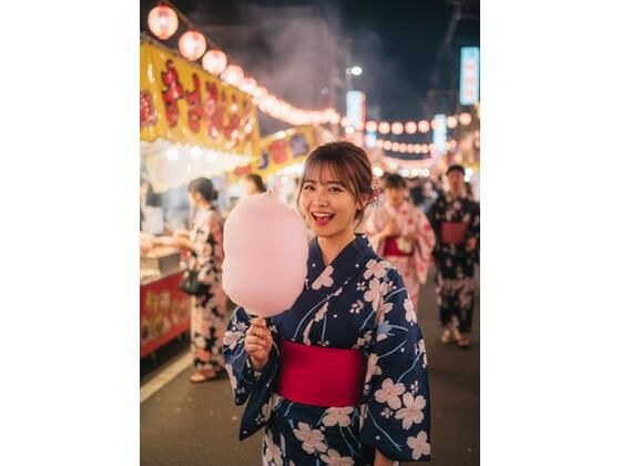 「あなたと歩く夏祭り 〜浴衣のまゆと夜風の誘惑〜【完全版20枚】」 メイン画像