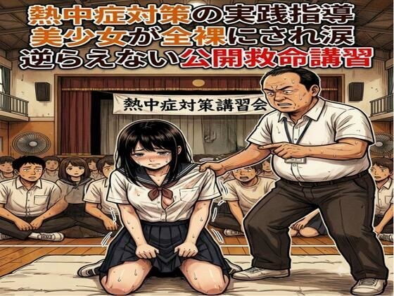 熱中症対策の実践指導。美少女が全裸にされ涙。逆らえない公開救命講習 メイン画像