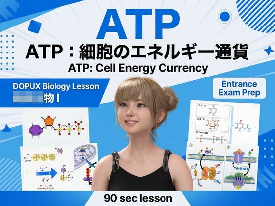 【▲20】一ノ瀬廻里 大学に進学し強豪予備校『DOPUX(ドピュックス』で生物I,IIを教える名物講師に!(Vol.019:ATP)