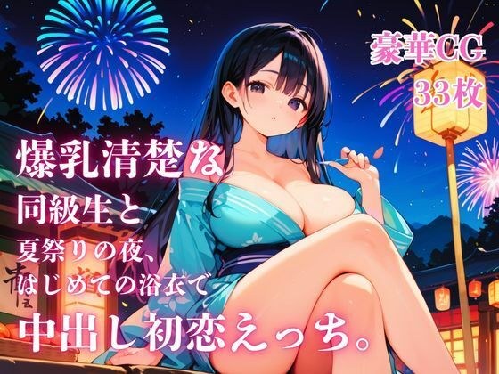 爆乳清楚な同級生と夏祭りの夜、はじめての浴衣で中出し初恋えっち。 メイン画像
