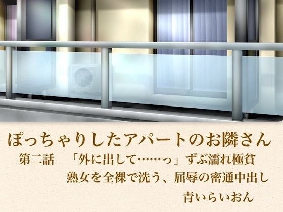 【官能小説】ぽっちゃりしたアパートのお隣さん 第二話 「外に出して……」ずぶ濡れ極貧熟女を全裸で洗う、屈辱の密通中出し