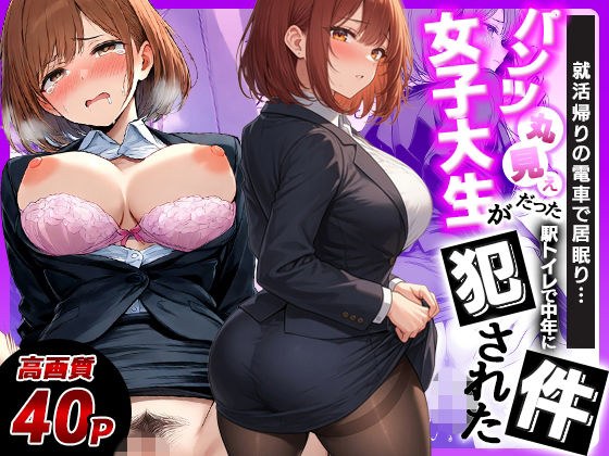 就活帰りの電車で居眠り…パンツ丸見えだった女子大生が駅トイレで中年に犯●れた件 メイン画像