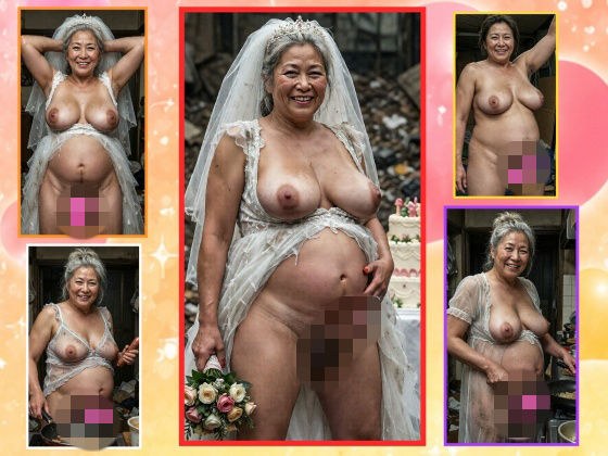 50代60代70代爆乳ぽっちゃりふたなり熟女花嫁 スラムのゴミ山で薄汚れた結婚式 ゴミ屋敷で初夜と半透明ネグリジェで手料理 射精動画&チ○ポ画像集 メイン画像