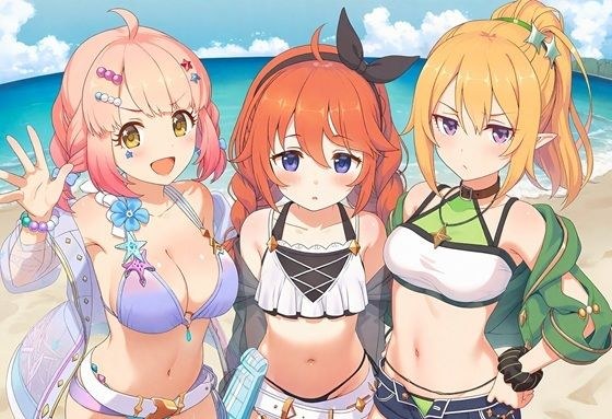 【プ◯コネR】なかよし部の水着乱交パーティー メイン画像