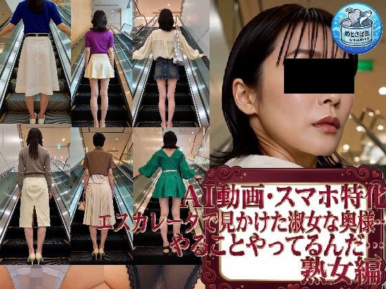 ［AI動画・スマホ特化］ エスカレータで見かけた淑女な奥様…やることやってるんだ…熟女編 メイン画像