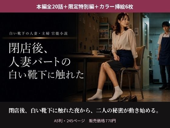 閉店後、人妻パートの白い靴下に触れた【本編全20話+香織視点特別編+カラー挿絵6枚】 メイン画像