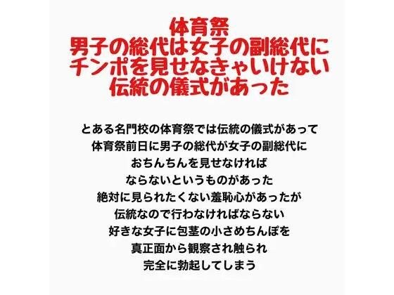 体育祭、男子の総代は女子の副総代にチンポを見せなきゃいけない伝統の儀式があった メイン画像