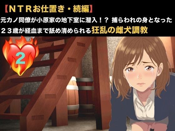 【NTRお仕置き・続編】元カノ同僚が小原家の地下室に潜入!? 捕らわれの身となった23歳が経血まで舐め清められる狂乱の雌犬調教 第二話 第二話 雌犬の烙印と服従の洗礼 〜極限の乾きに耐かね、自ら人妻の尿を飲み干した元カノ〜 メイン画像